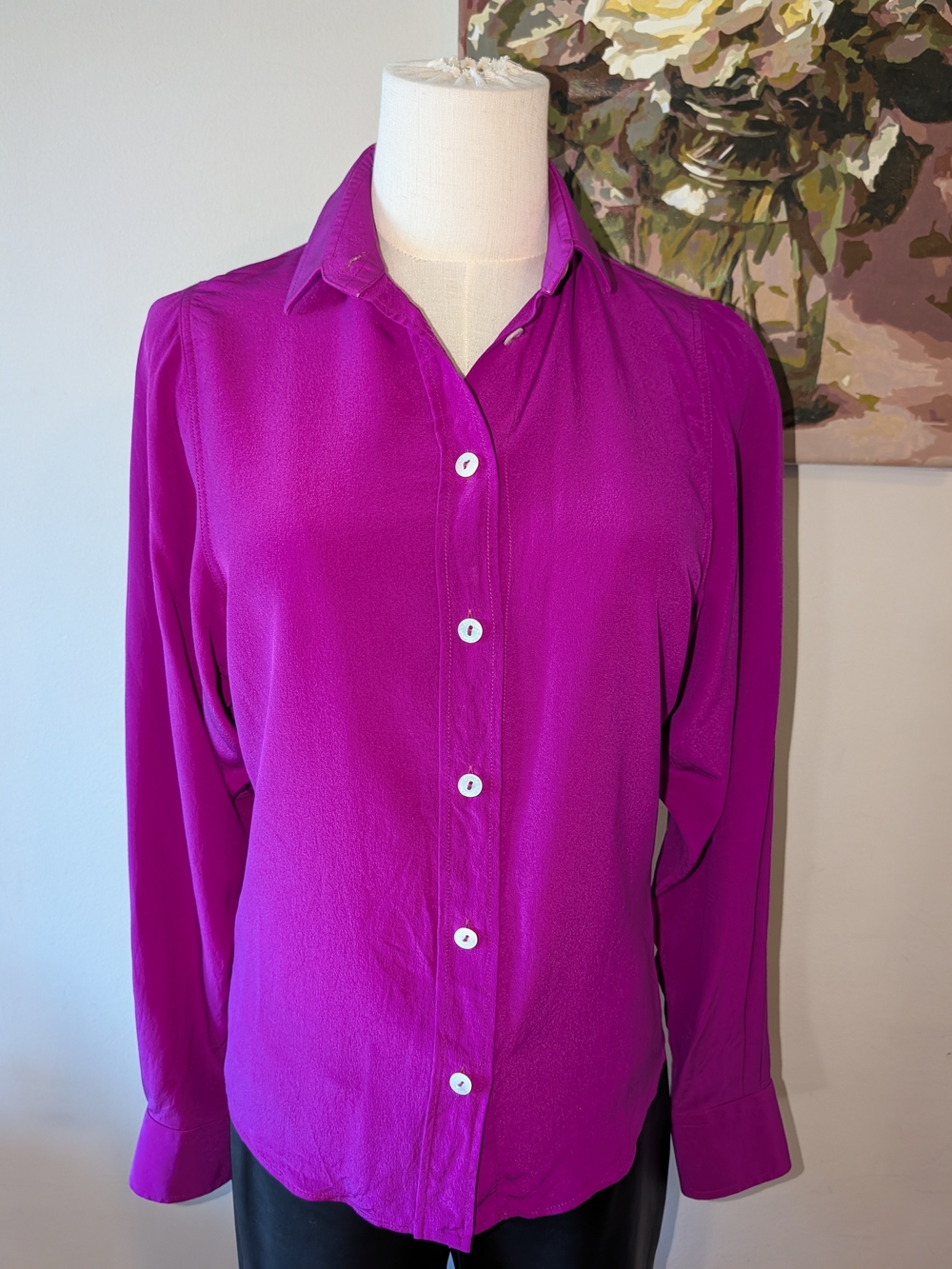 Dolce & Gabbana Vintage/Y2K Purple Silk Button-Down Blouse